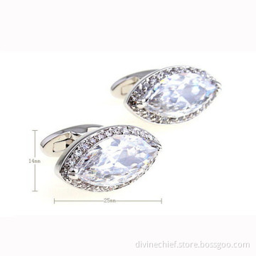 Cufflinks Manufacturer Make Custom Oval Rhinestone Cufflinks